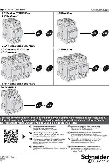 schneider施耐德LC1D.._ LC2D.. and T02DN.. 3-pole contactors and reversing contactors 40 to 80 A AC-3 - 说明页